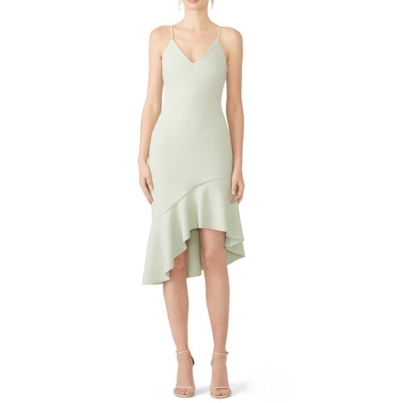 Elliatt Artemis Seafoam Green Ruffled Hemline Dress - Picture 1 of 15